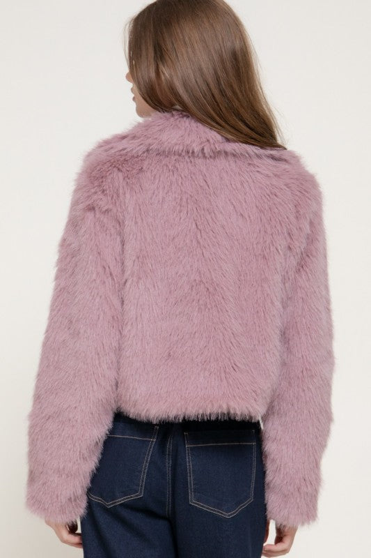 ABRIGO ROSA FAUX FUR