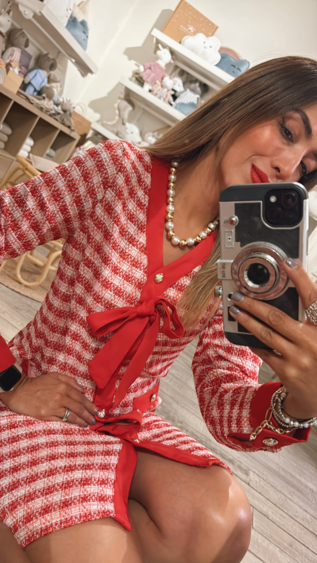 VESTIDO TWEED ROJO