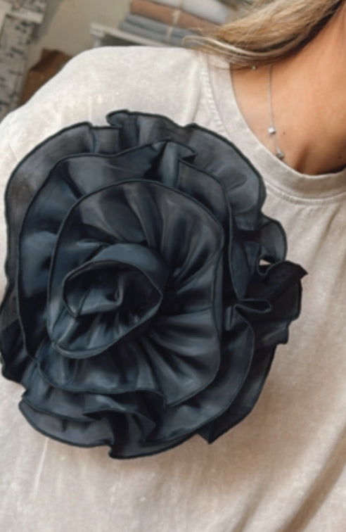 T-SHIRT FLOR 3D NEGRO