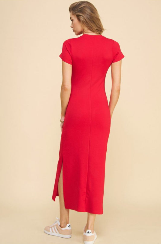 VESTIDO LAZO ROJO