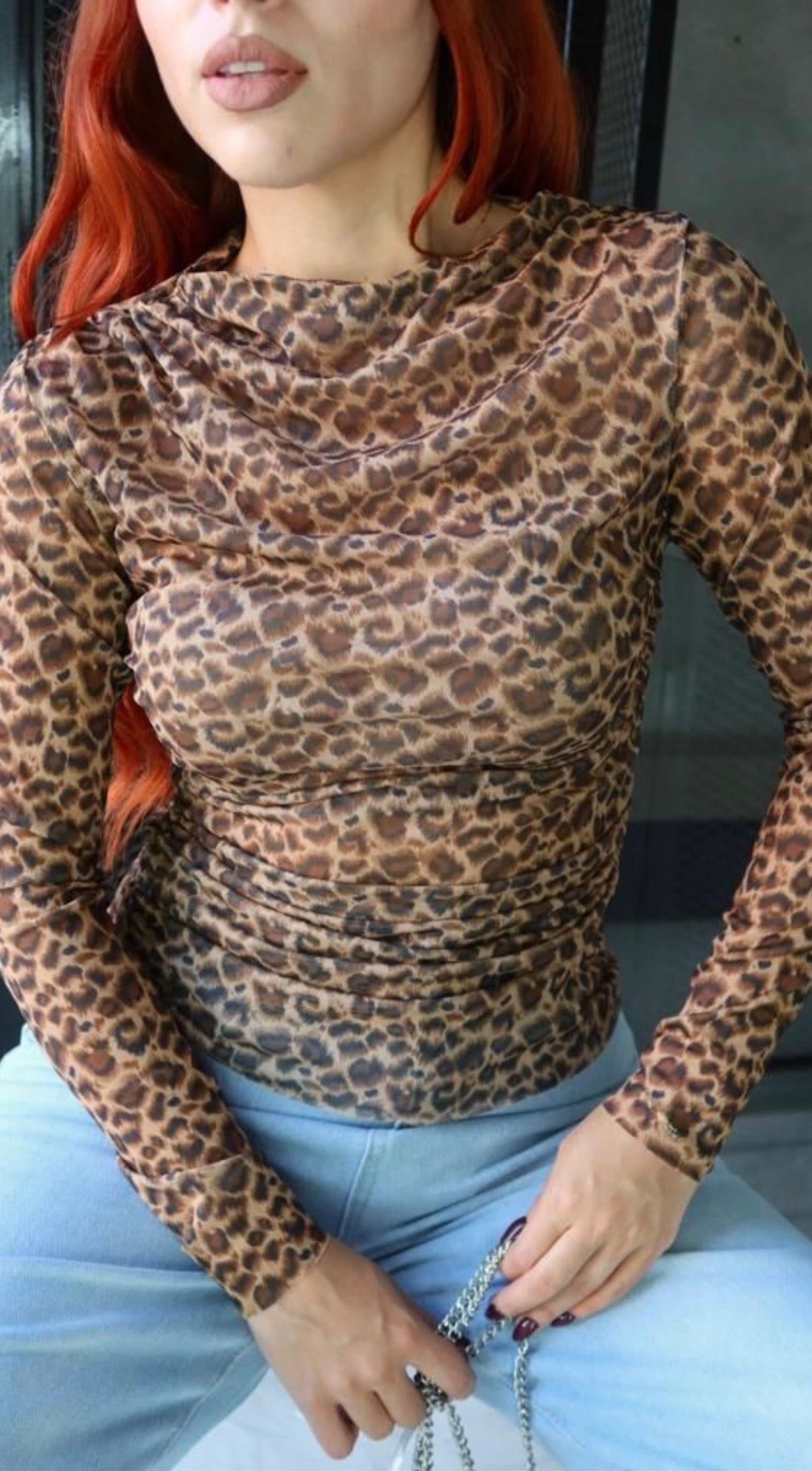 BLUSA MESH LEOPARDO