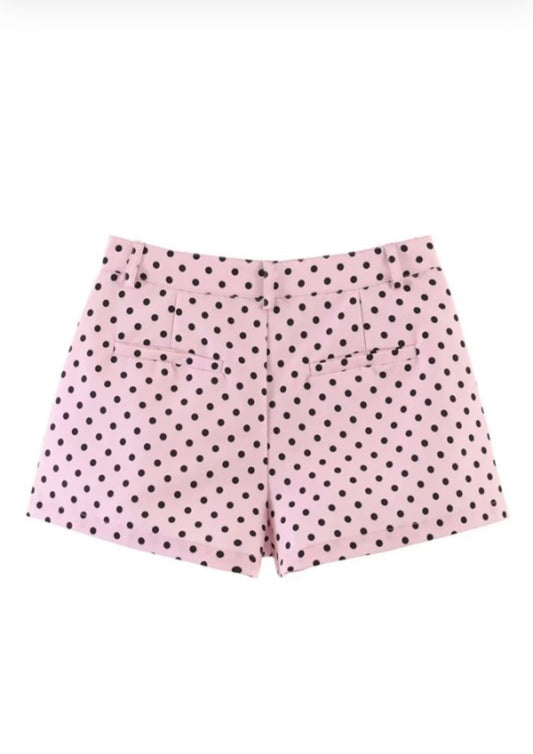 SET CHAQUETA Y SHORTS POLKA DOTS ROSA