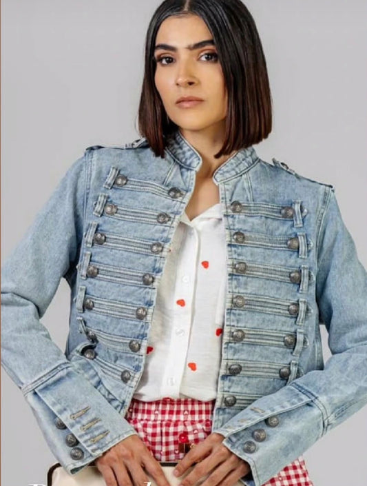 CHAMARRA MILITAR LIGHT BLUE