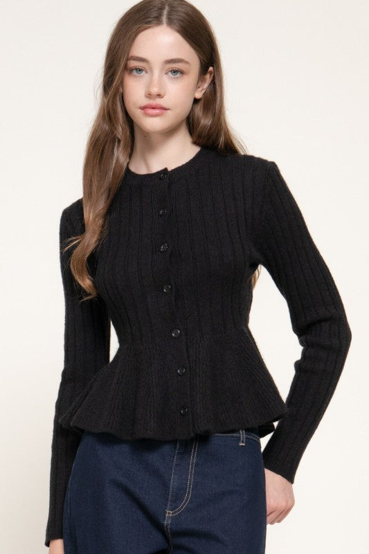 SUÉTER PEPLUM NEGRO