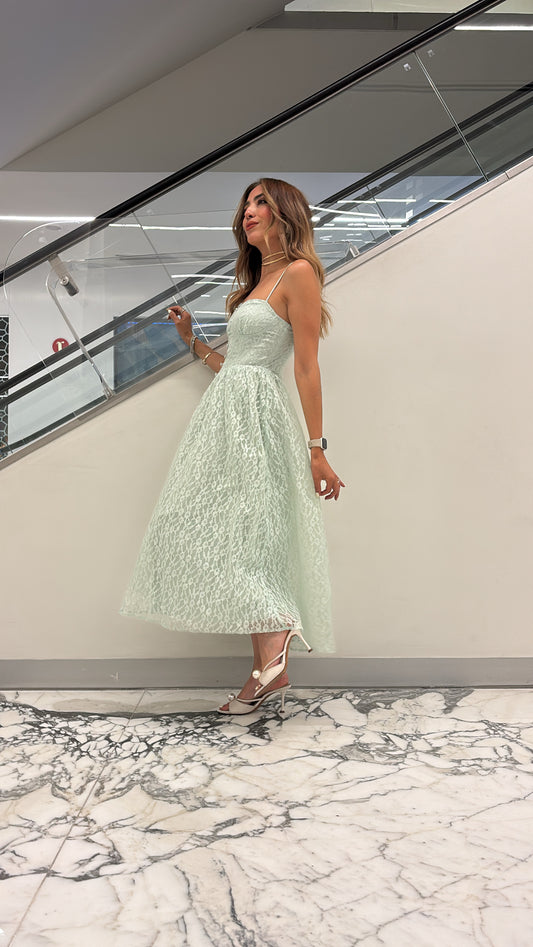 VESTIDO ESCOTE MENTA