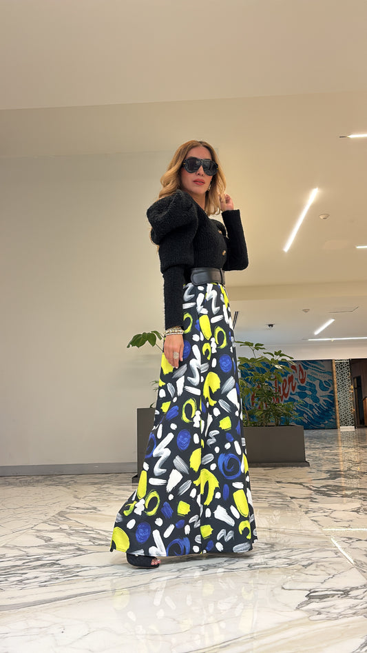 PANTALÓN ESTAMPADO TIPO PALAZZO