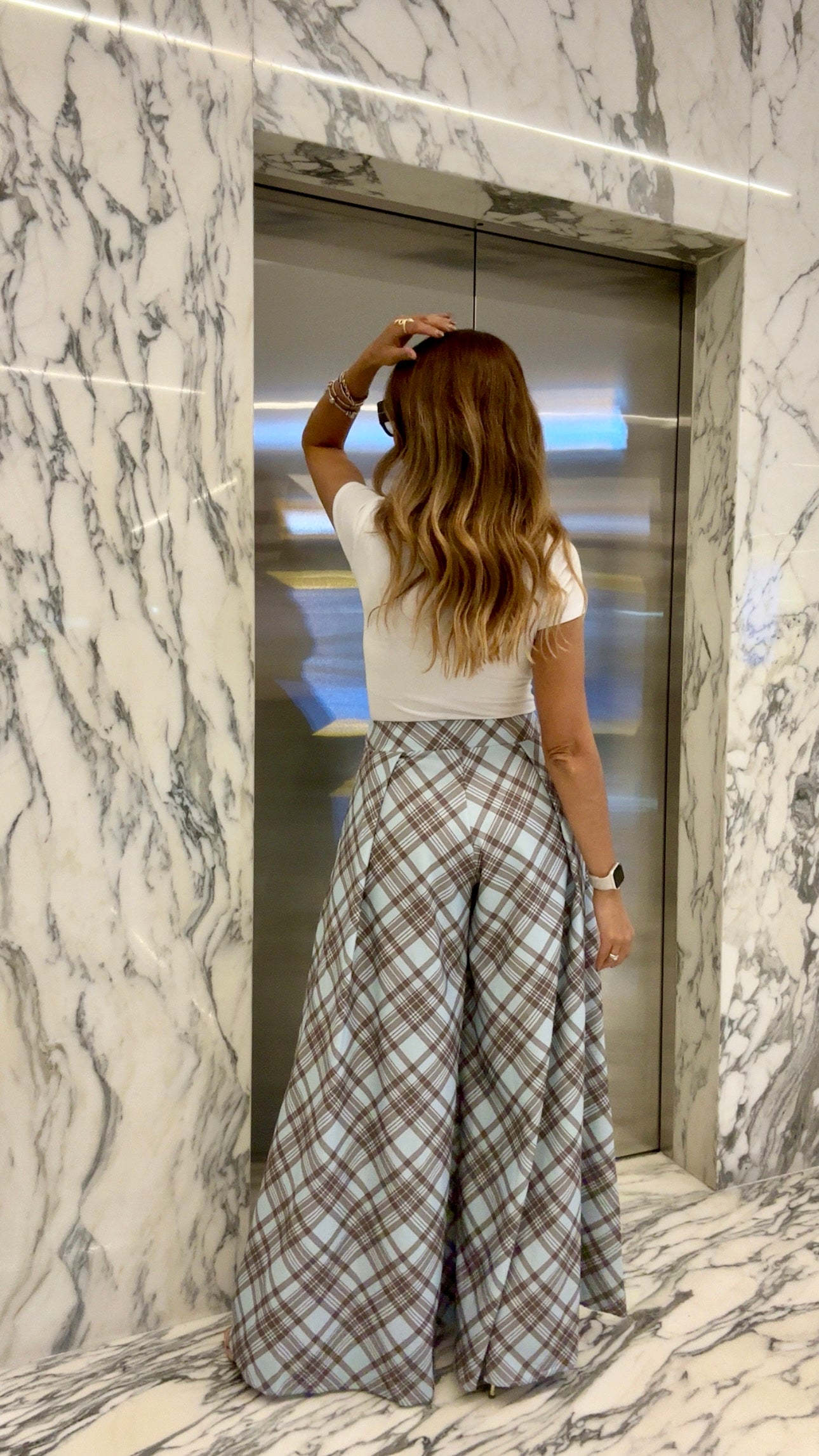 PANTALÓN WIDE LEG TIPO PALAZZO CUADROS