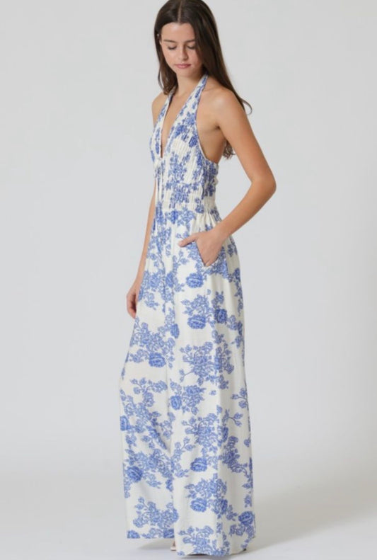 ENTERIZO HALTER AZUL