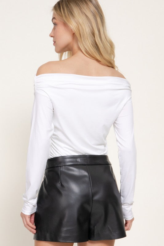 BODY LISO OFF SHOULDER BLANCO
