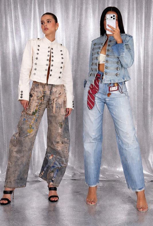 CHAMARRA MILITAR LIGHT BLUE