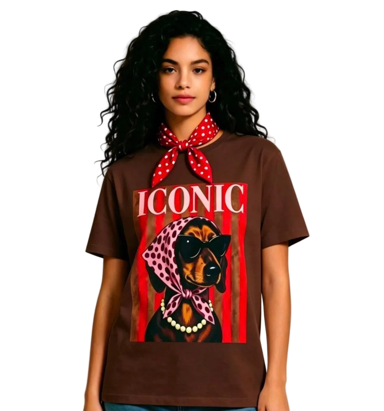 T-SHIRT CON MASCADA CAFÉ