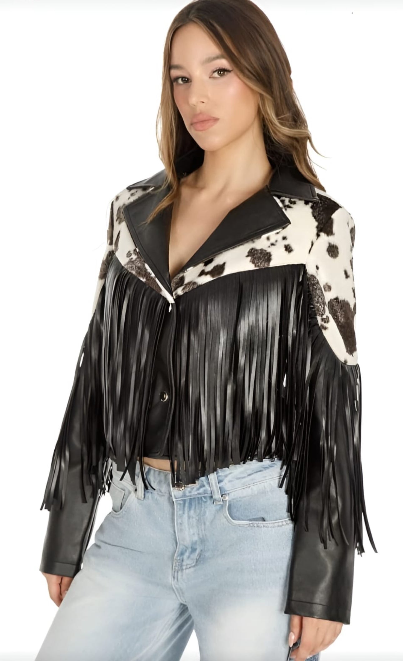 CHAMARRA EFECTO PIEL FLECOS