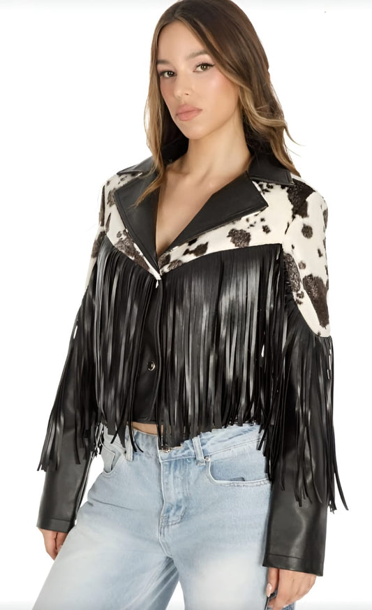 CHAMARRA EFECTO PIEL FLECOS