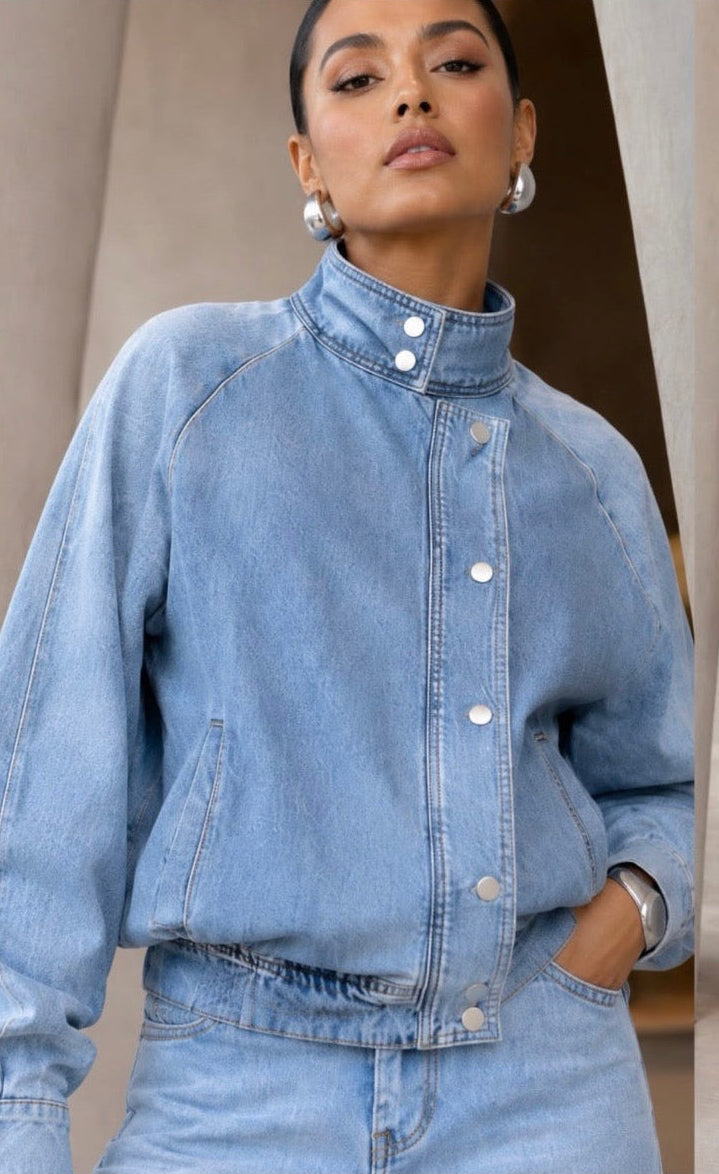 CHAMARRA CUELLO FUNNEL DENIM