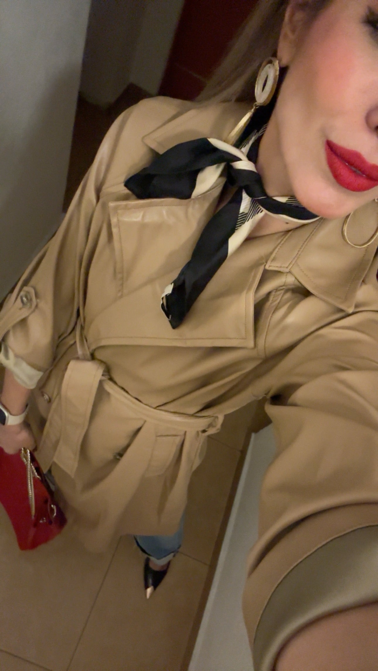 GABARDINA EFECTO PIEL CARAMELO