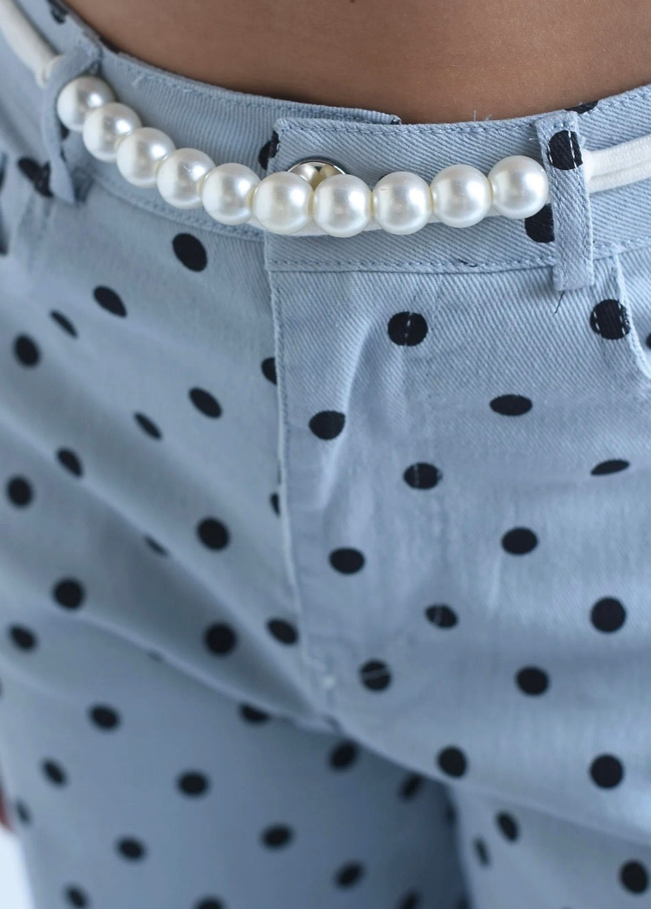 JEANS BARREL POLKA DOTS AZUL JARETA PERLAS