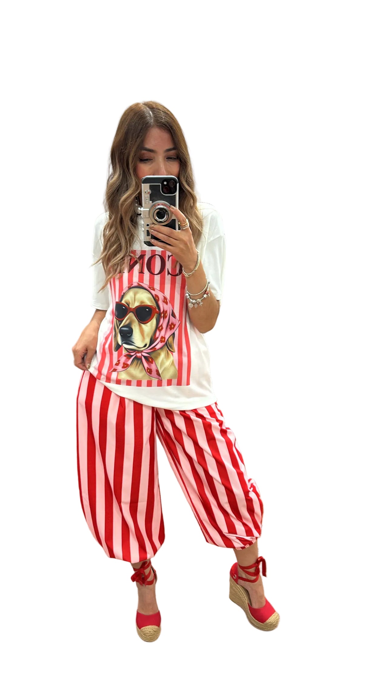 T-SHIRT CON MASCADA BLANCO