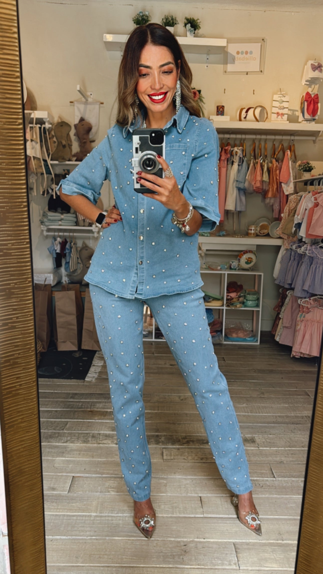 CONJUNTO DENIM CON PEDRERÍA