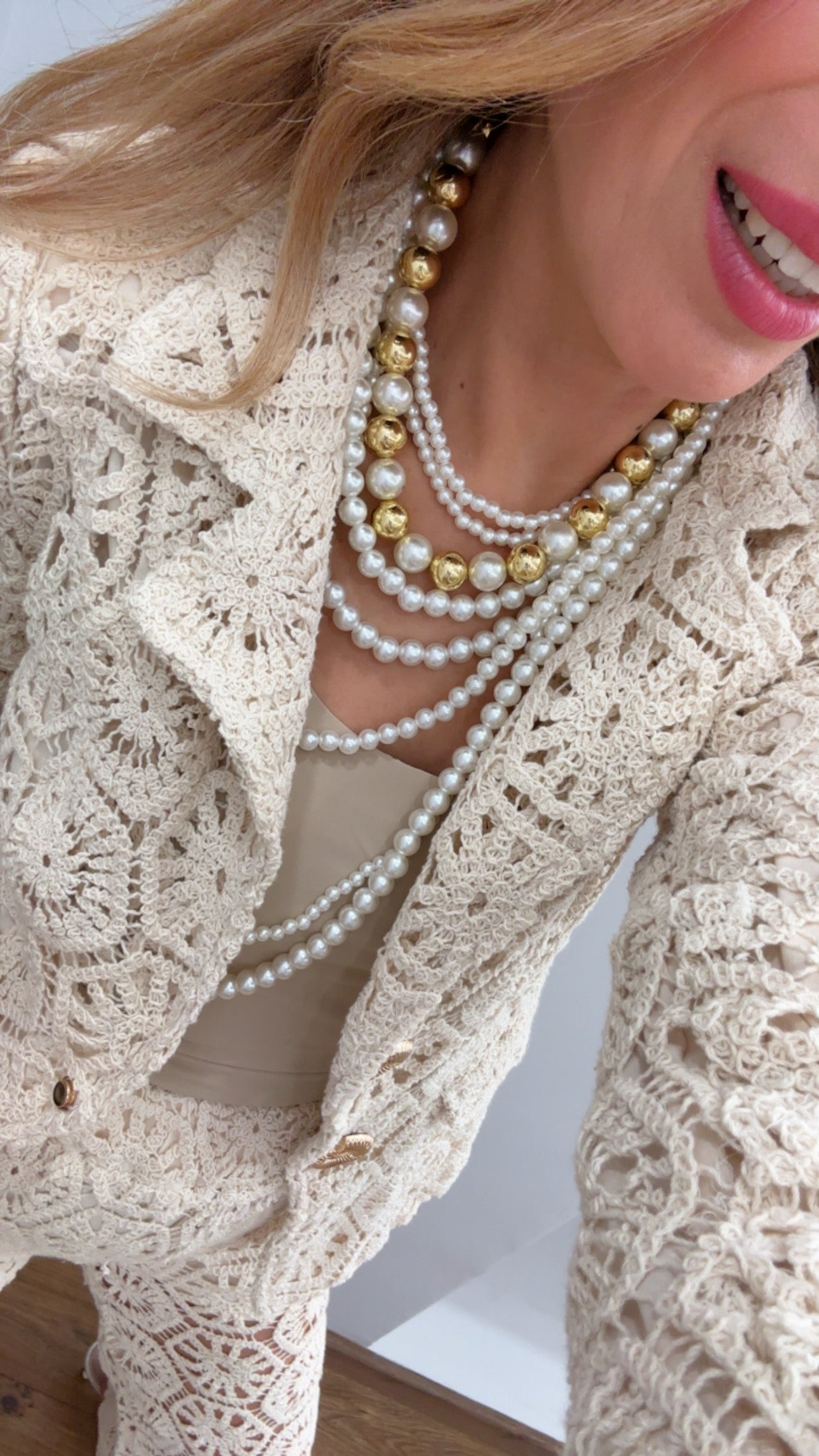 SET BLAZER Y PANTALÓN CROCHET