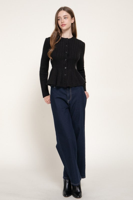 SUÉTER PEPLUM NEGRO