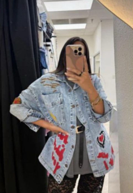 CHAMARRA DENIM PARCHES