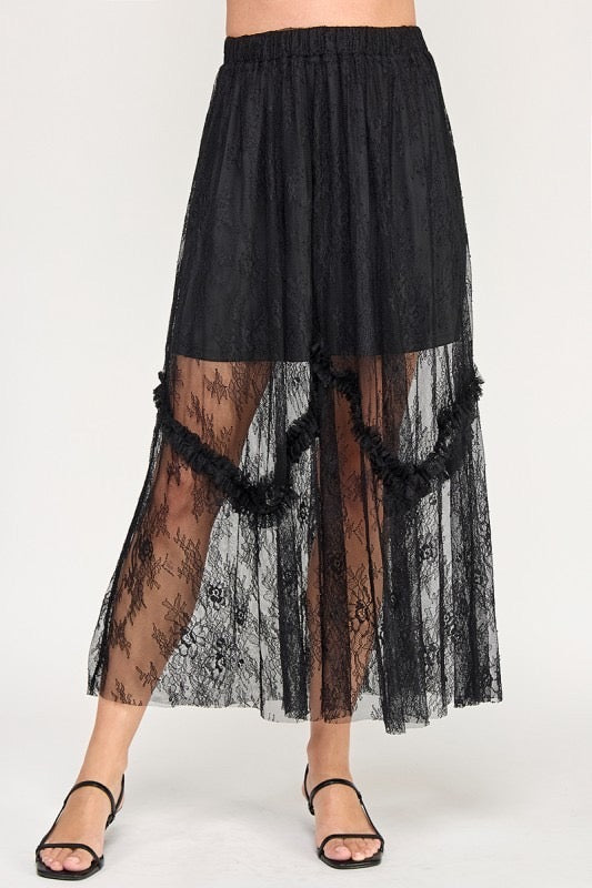 FALDA ENCAJE NEGRO
