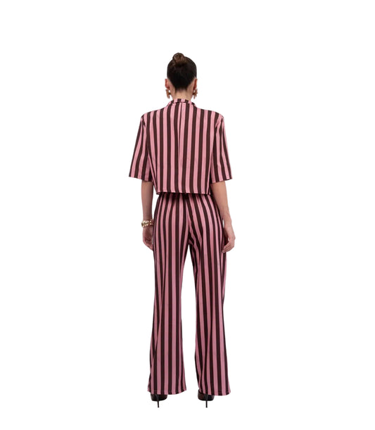 CONJUNTO SACO Y PANTALÓN FLUIDO RAYAS