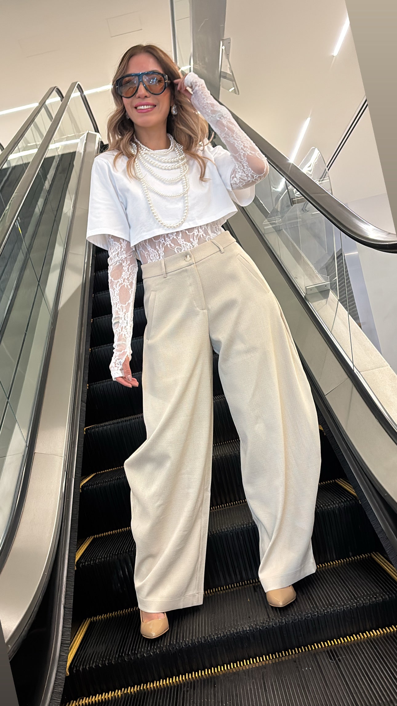 PANTALÓN VESTIR BARREL BEIGE