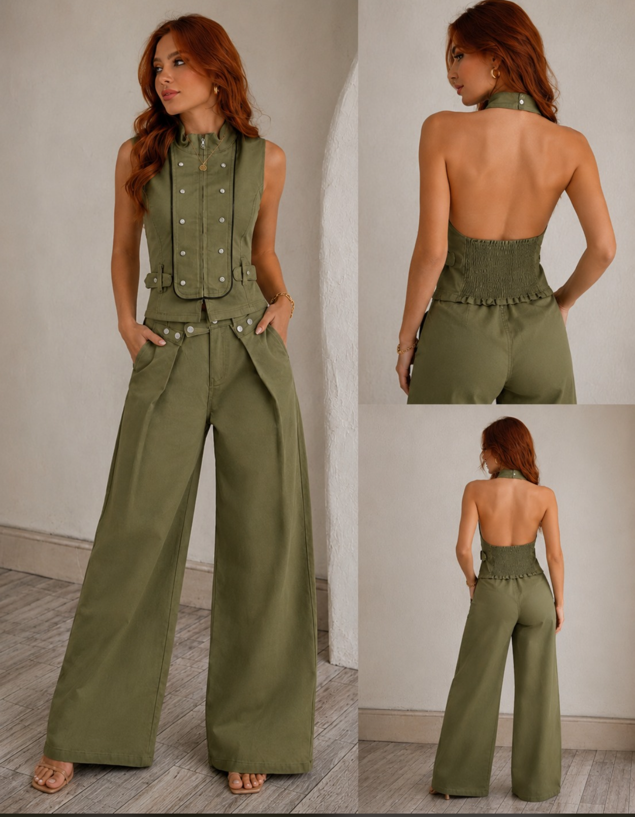 CONJUNTO MILITAR CHALECO Y PANTALÓN OLIVO