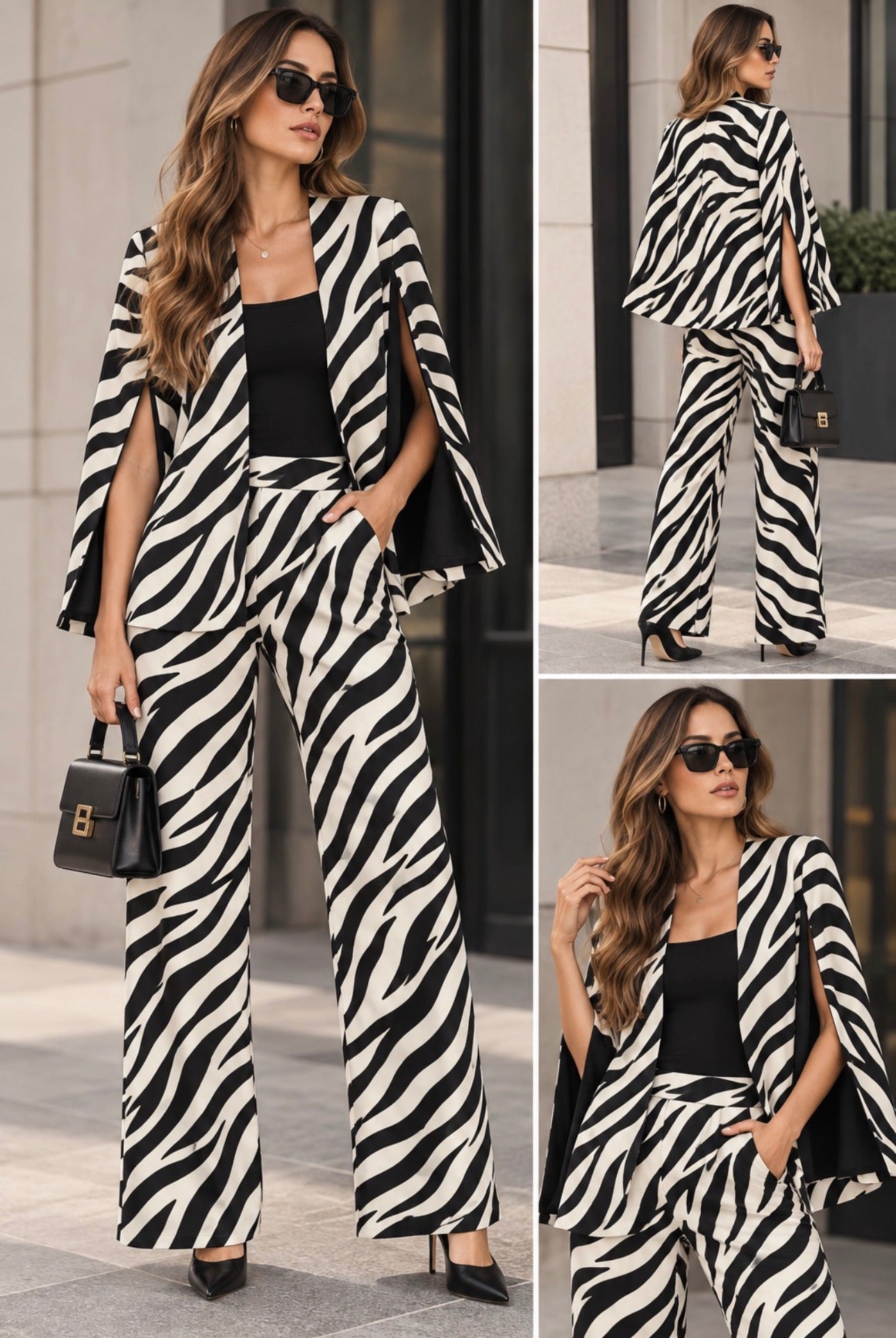 SET PANTALÓN Y BLAZER CAPA ZEBRA