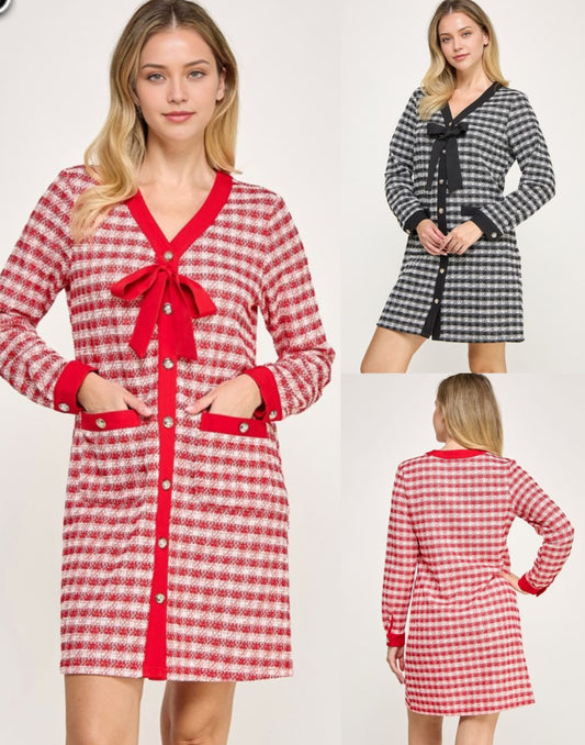 VESTIDO TWEED ROJO