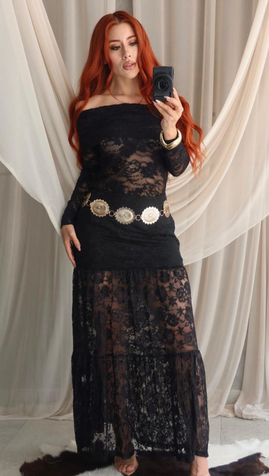 MAXIFALDA ENCAJE NEGRO