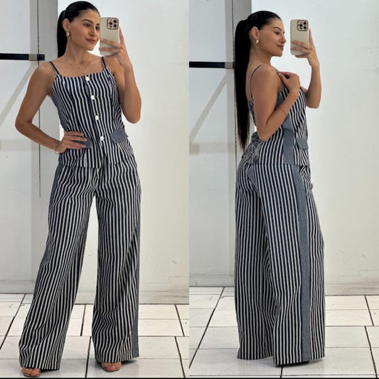 SET CHALECO Y PANTALÓN RAYAS