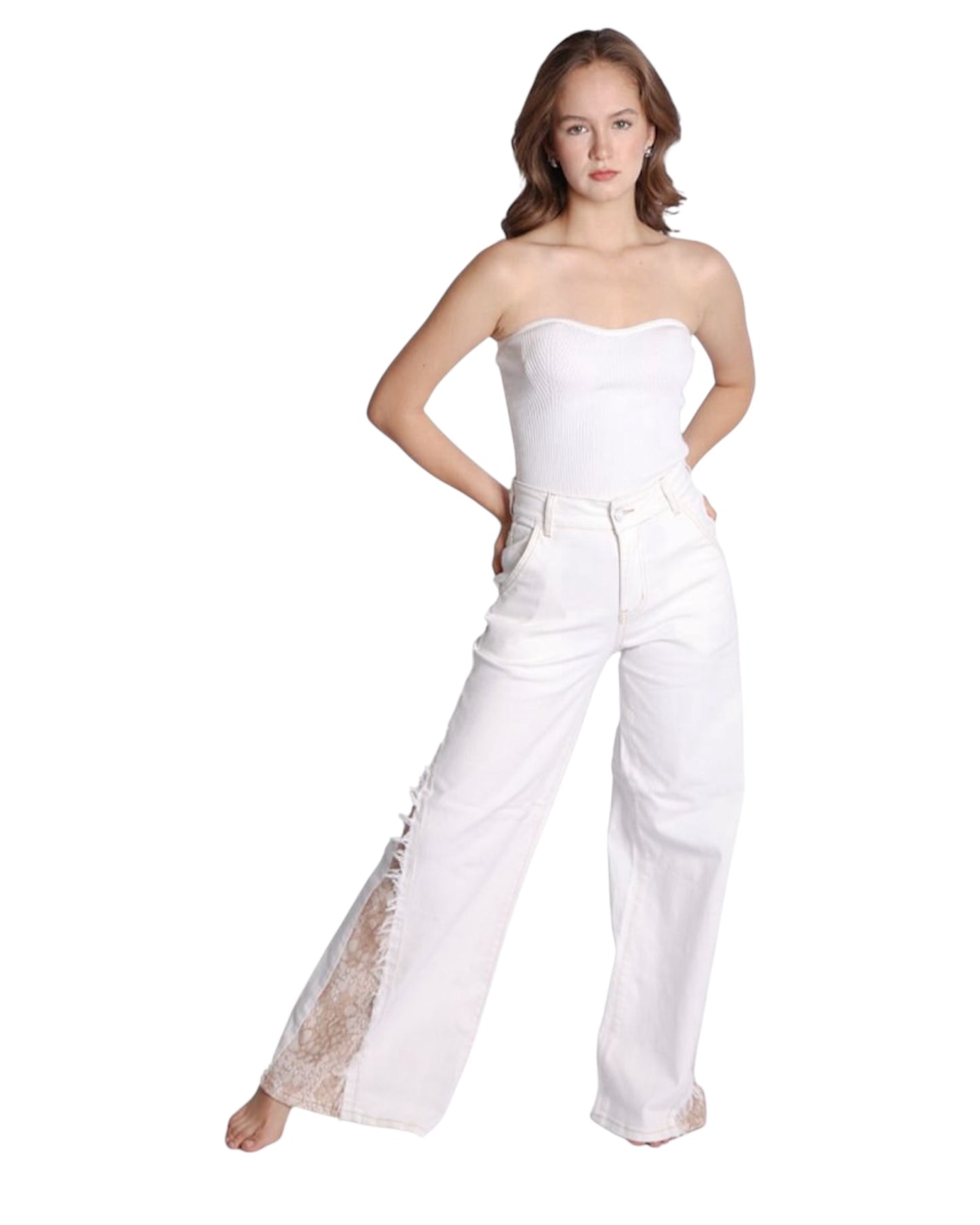 JEANS WIDE LEG ENCAJE