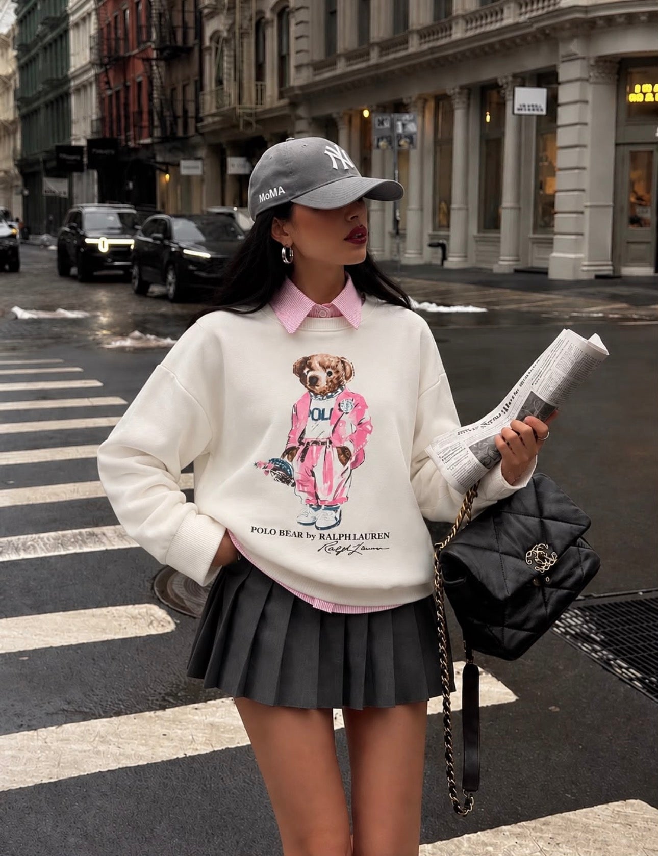 HODDIE POLO CON CUELLO IVORY