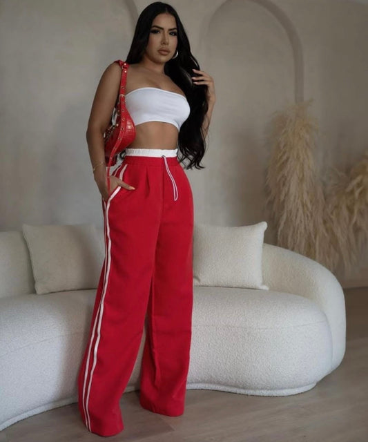 TRACK PANTS PRETINA BLANCA