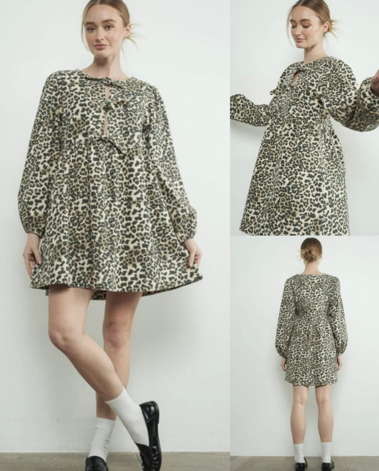 VESTIDO LEOPARDO DENIM