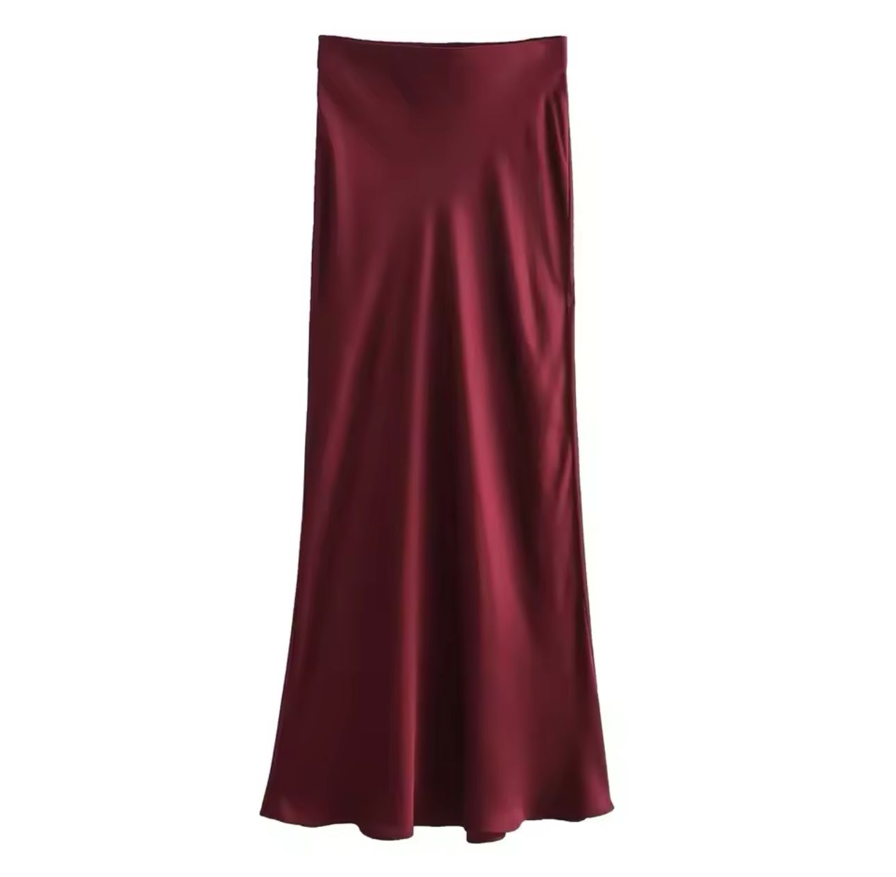 FALDA BURGUNDY SATIN